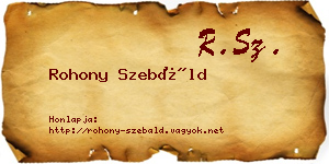 Rohony Szebáld névjegykártya